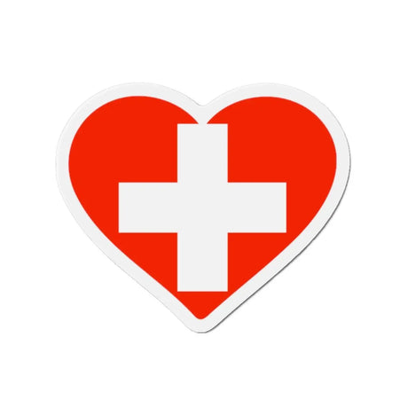 Aimant cœur drapeau suisse forme décorative magnétique