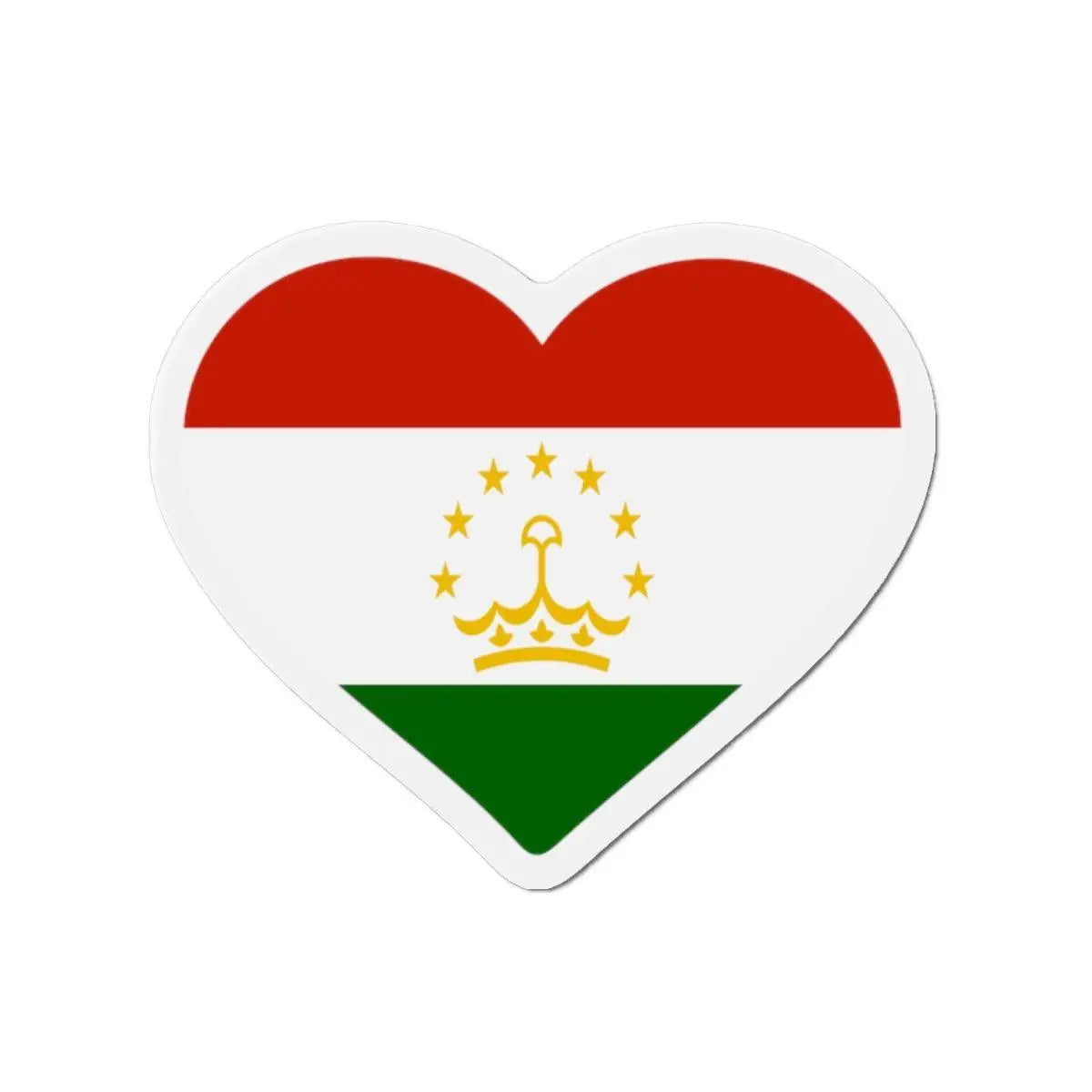 Aimant cœur drapeau tadjikistan finition brillante décorative