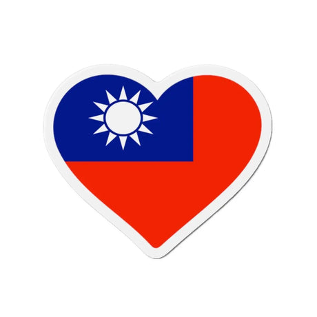 Aimant coeur drapeau taïwan magnétique forme décorative
