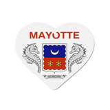 Aimant cœur mayotte en métal coloré pour réfrigérateur
