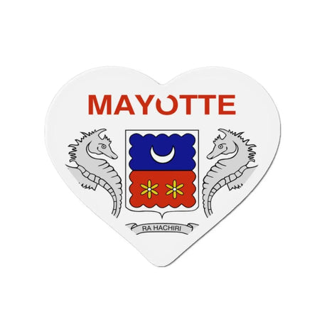 Aimant cœur mayotte en métal coloré pour réfrigérateur