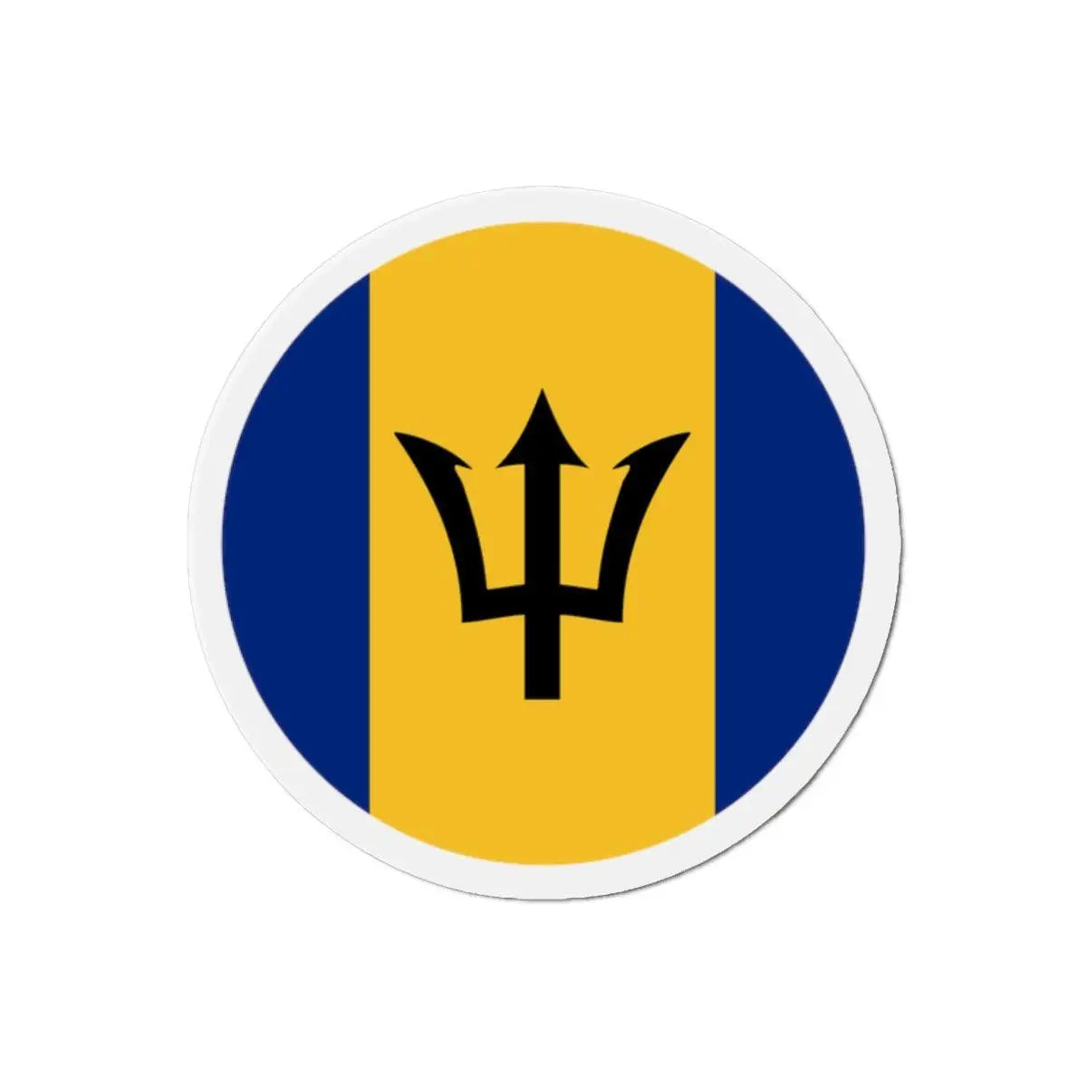 Aimant rond drapeau barbade design décoratif magnétique