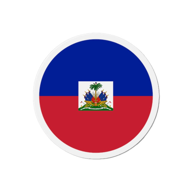 Aimant Rond Drapeau d'Haïti en plusieurs tailles - Pixelforma