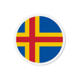 Aimant rond drapeau d’åland décoratif pour réfrigérateur
