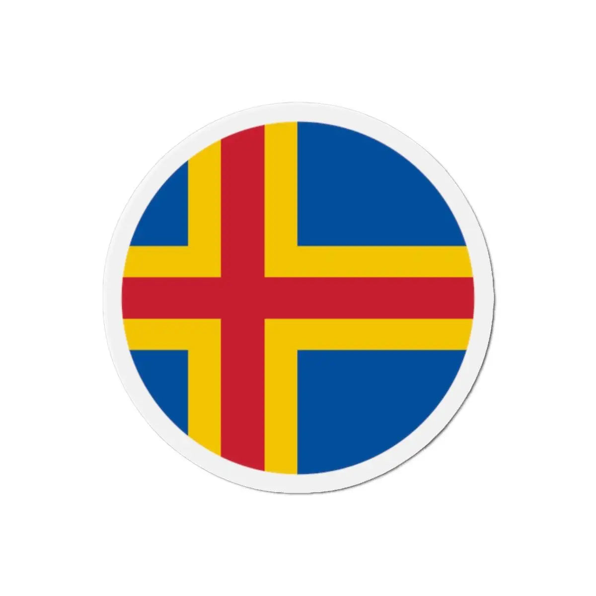 Aimant rond drapeau d’åland décoratif pour réfrigérateur