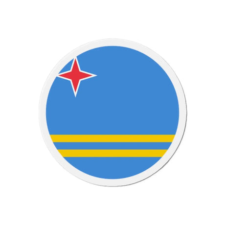 Aimant rond drapeau d’aruba forme décorative colorée