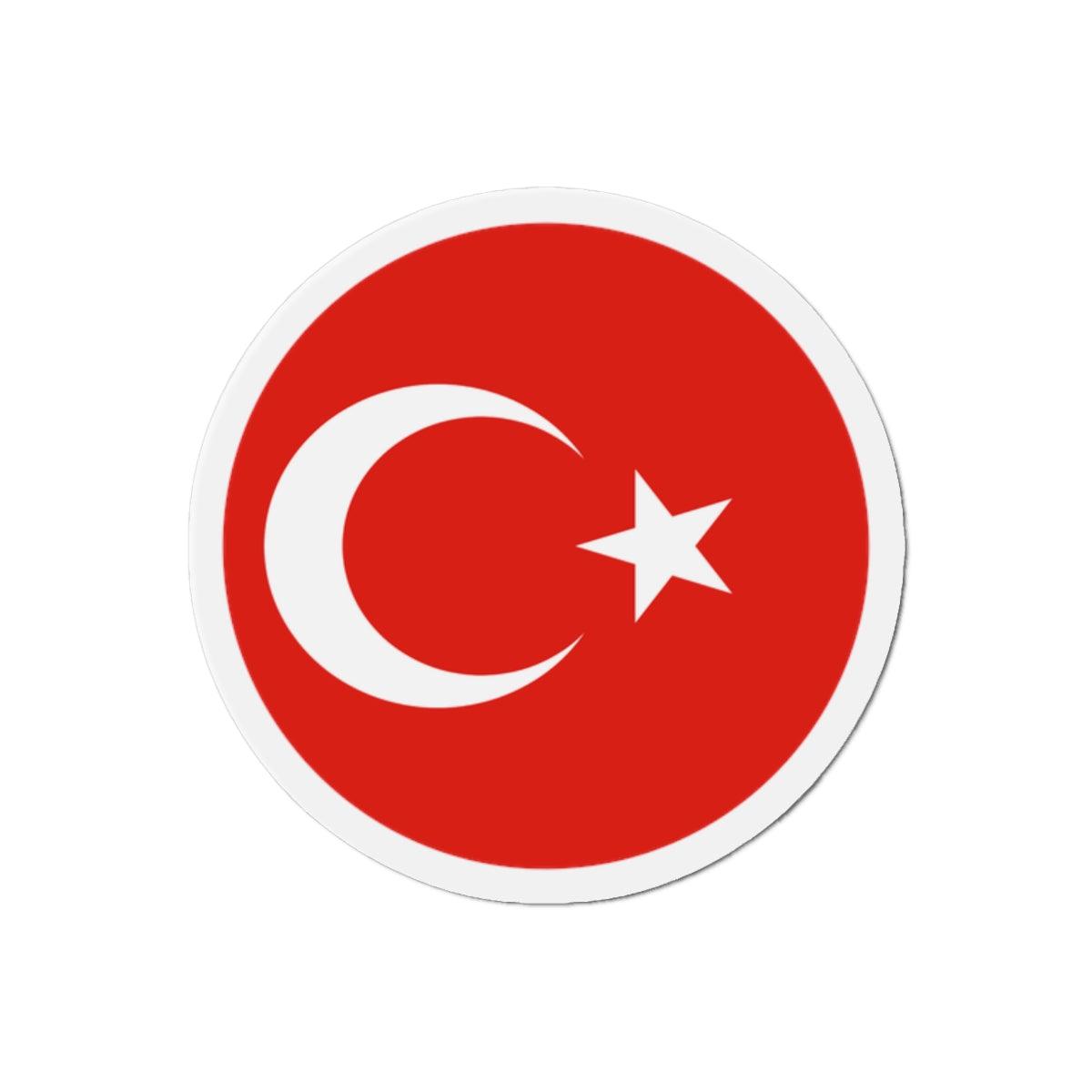 Aimant Rond Drapeau de la Turquie en plusieurs tailles - Pixelforma