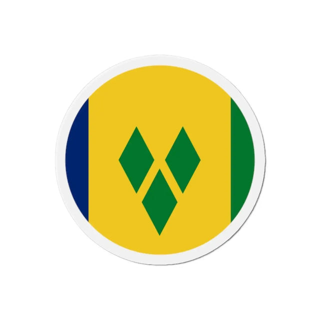 Aimant Rond Drapeau de Saint-Vincent-et-les-Grenadines en plusieurs tailles - Pixelforma 