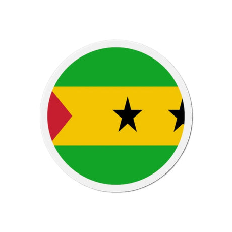 Aimant Rond Drapeau de Sao Tomé-et-Principe en plusieurs tailles - Pixelforma 