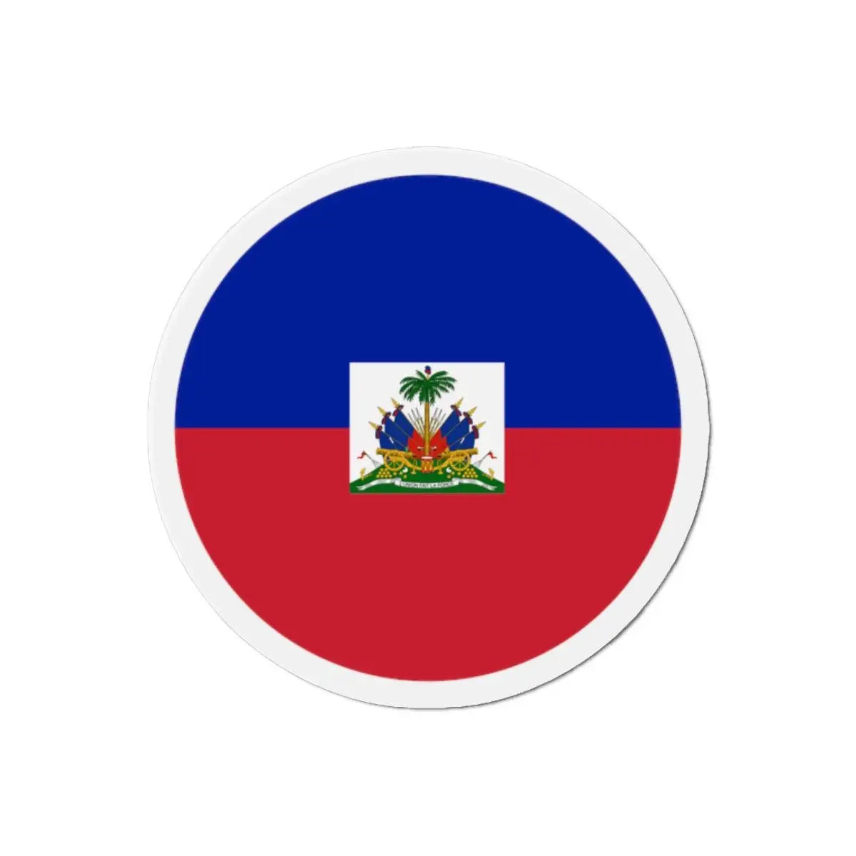 Aimant rond drapeau d’haïti aux couleurs vives décoratif