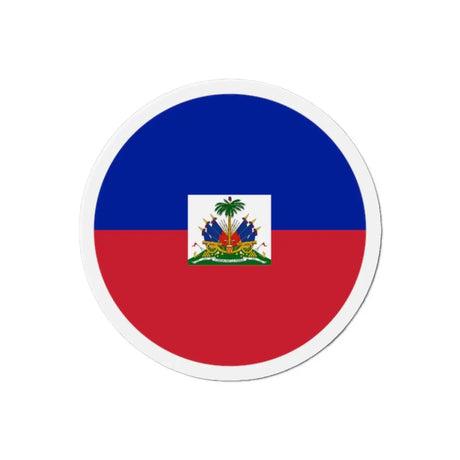 Aimant rond drapeau d’haïti aux couleurs vives décoratif