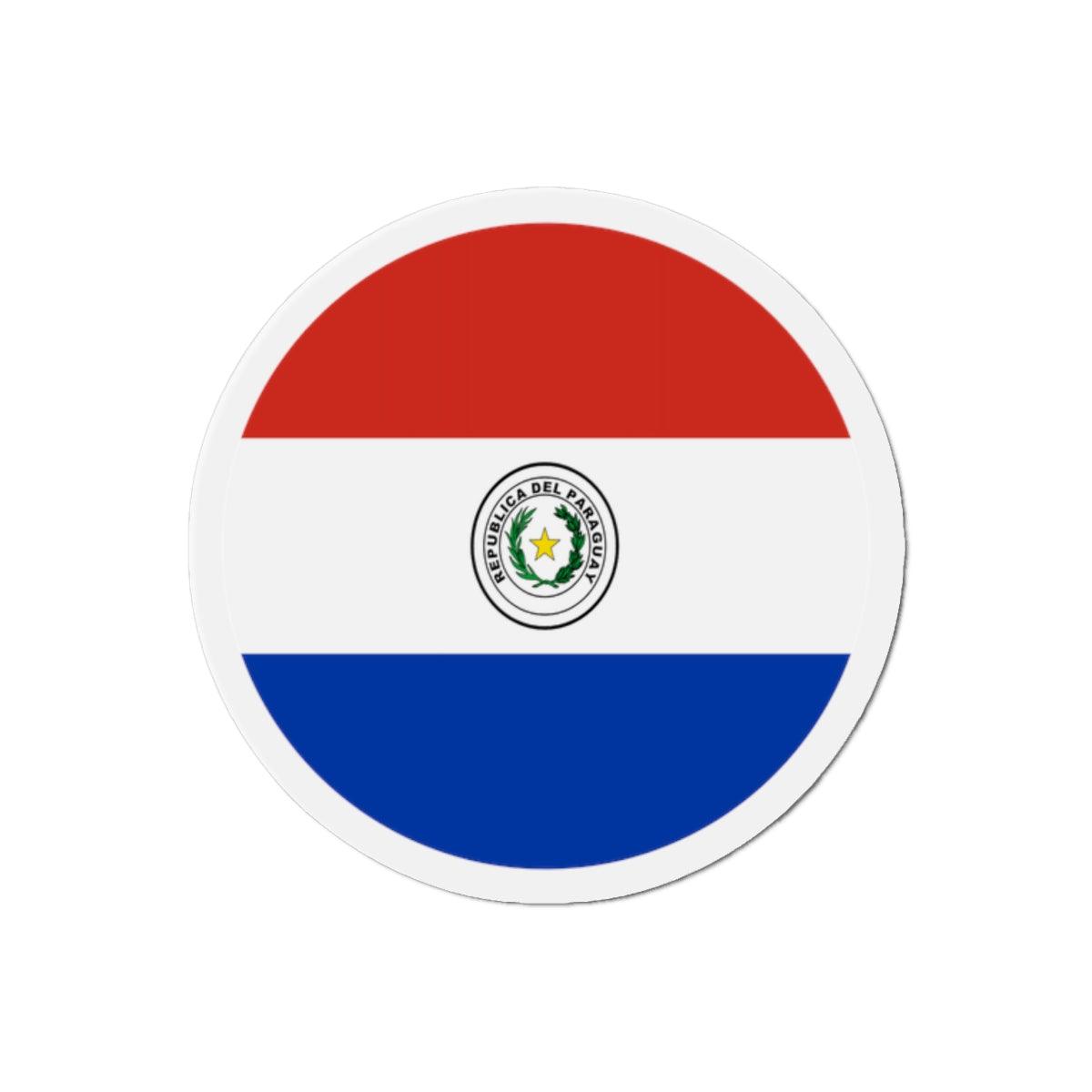 Aimant Rond Drapeau du Paraguay en plusieurs tailles - Pixelforma