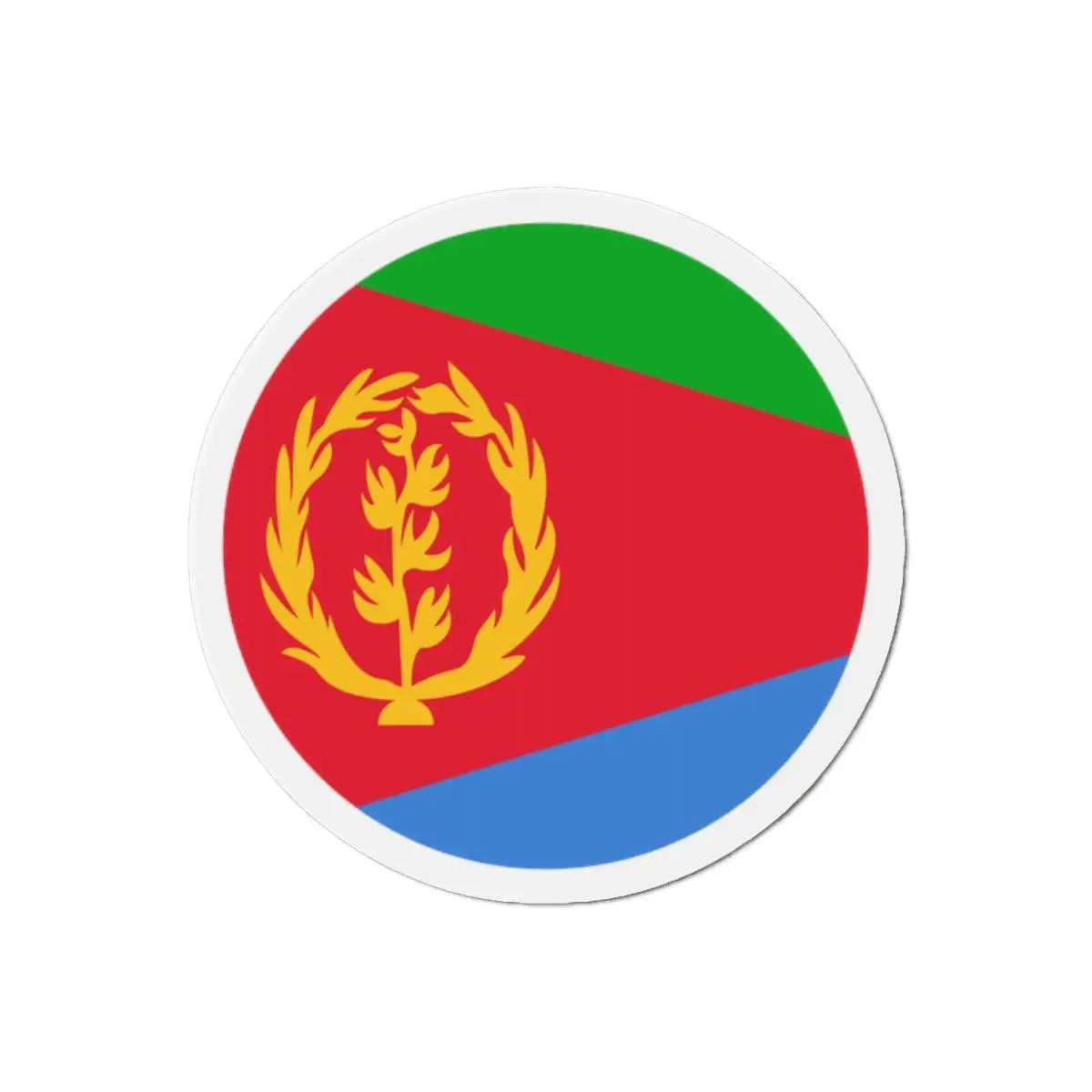 Aimant rond drapeau érythrée finition brillante décorative