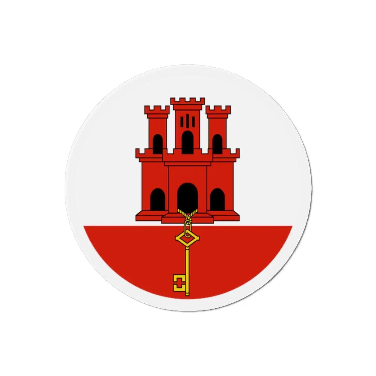 Aimant rond drapeau gibraltar décoratif pour réfrigérateur