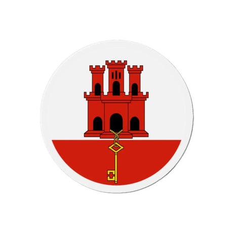 Aimant rond drapeau gibraltar décoratif pour réfrigérateur
