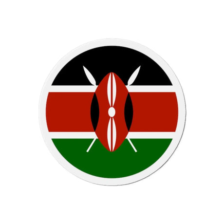 Aimant rond drapeau kenya forme décorative couleur vive