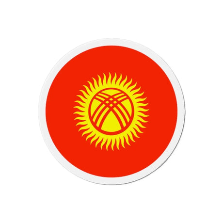 Aimant rond drapeau kirghizistan forme décorative magnet