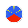Aimant rond drapeau la réunion en métal décoratif