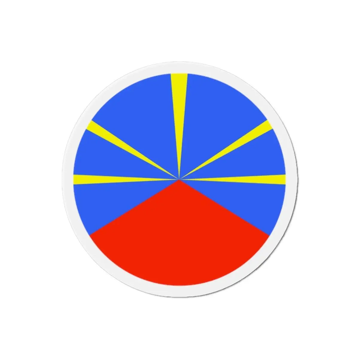 Aimant rond drapeau la réunion en métal décoratif