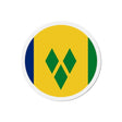 Aimant rond drapeau saint-vincent-et-les-grenadines décoratif
