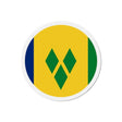 Aimant rond drapeau saint-vincent-et-les-grenadines décoratif