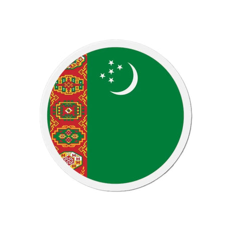 Aimant rond drapeau turkménistan décoratif pour réfrigérateur