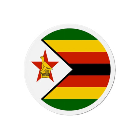 Aimant rond drapeau zimbabwe forme décorative colorée