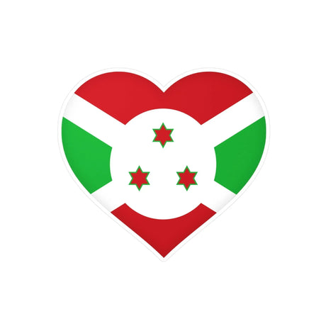 Autocollant burundi forme cœur pvc résistant personnalisé
