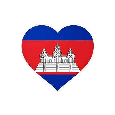 Autocollant cambodge cœur en pvc résistant personnalisé