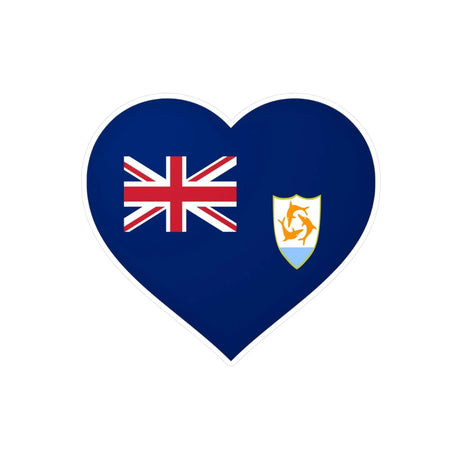 Autocollant coeur drapeau anguilla pvc forme décorative