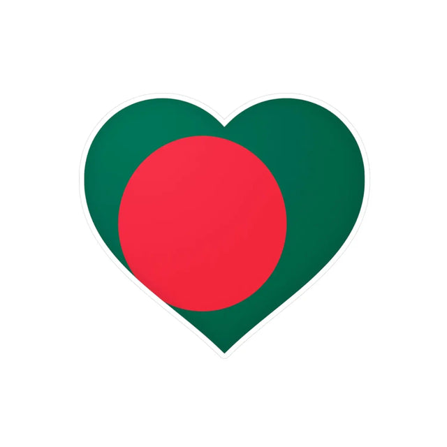 Autocollant coeur drapeau bangladesh en plusieurs tailles - pixelforma