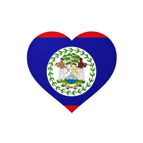 Autocollant cœur drapeau belize pvc résistant décoratif