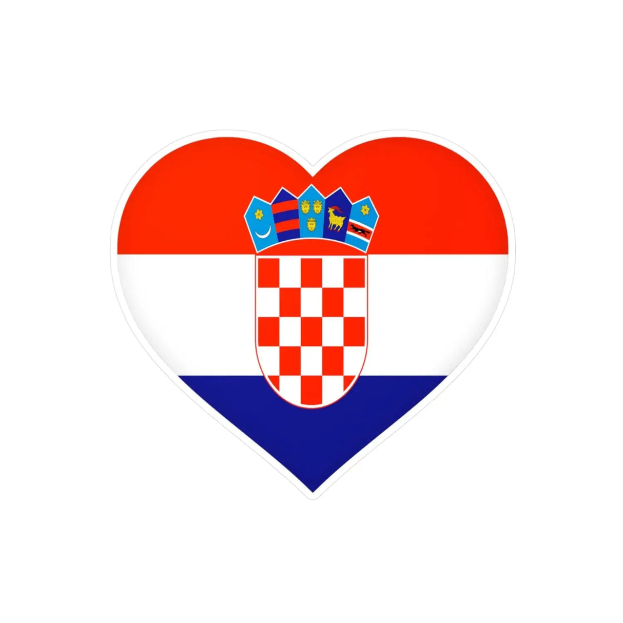 Autocollant coeur drapeau croatie en plusieurs tailles - pixelforma