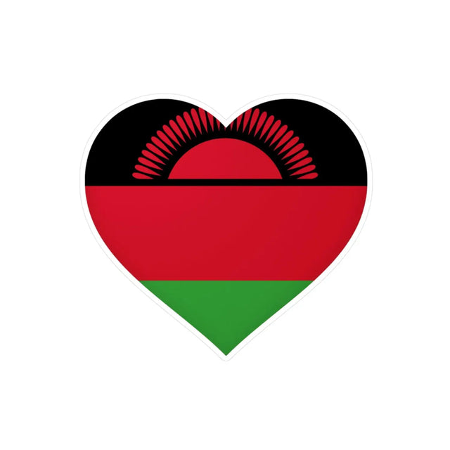 Autocollant coeur drapeau malawi en plusieurs tailles - pixelforma