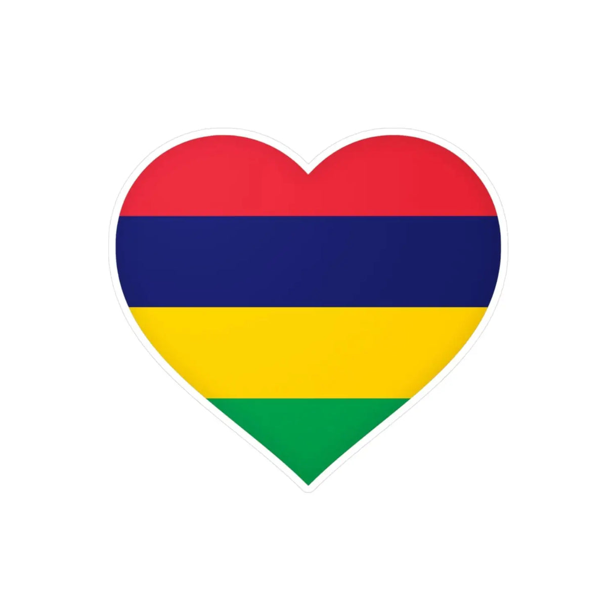 Autocollant coeur drapeau maurice en plusieurs tailles - pixelforma