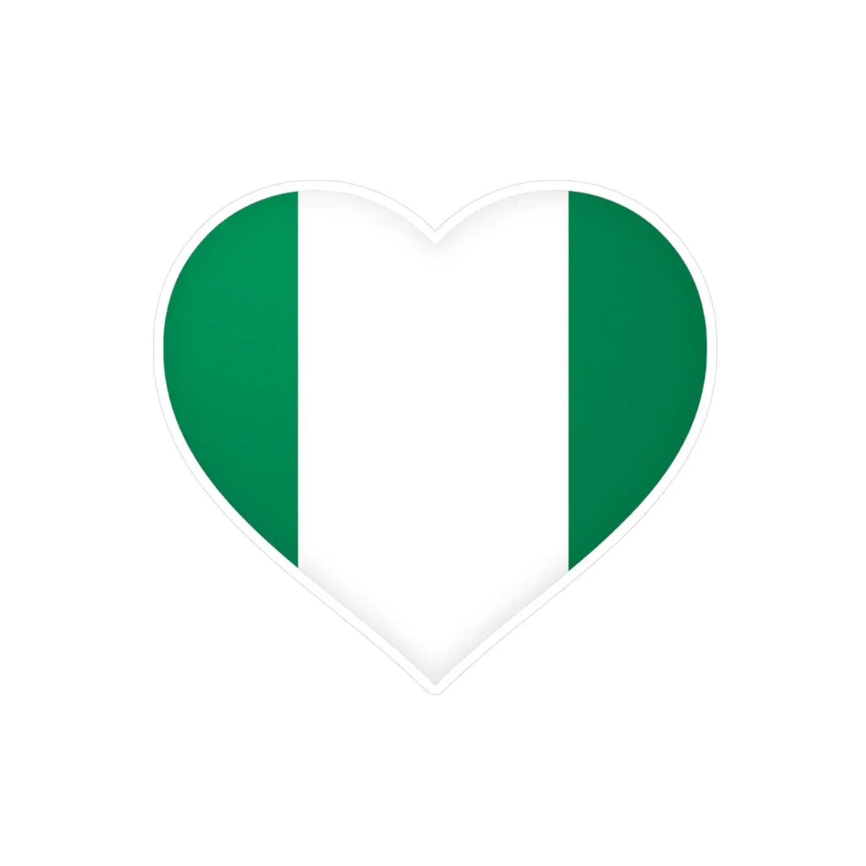 Autocollant coeur drapeau nigeria en plusieurs tailles - pixelforma