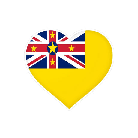 Autocollant coeur drapeau niue en pvc facile à poser