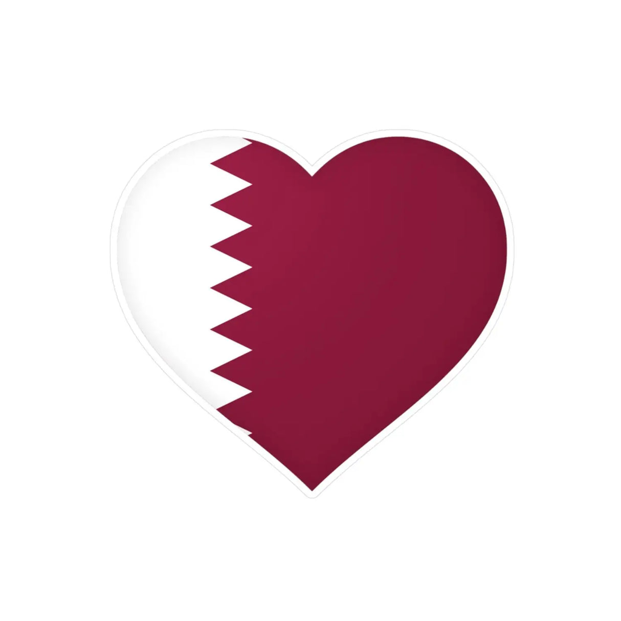 Autocollant coeur drapeau qatar en plusieurs tailles - pixelforma