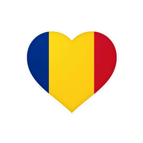 Autocollant cœur drapeau roumanie pvc décoratif résistant