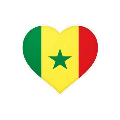 Autocollant cœur drapeau sénégal en pvc décoratif durable