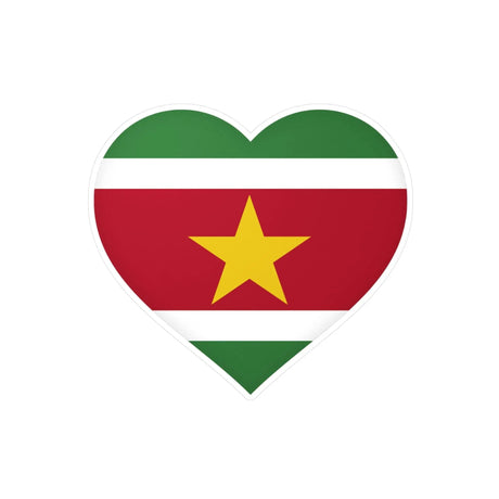Autocollant cœur drapeau suriname en pvc décoratif