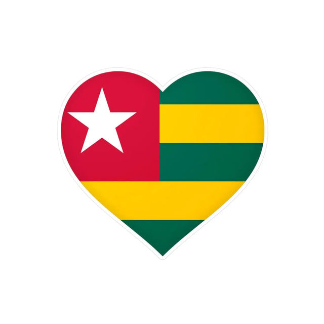 Autocollant coeur drapeau togo en plusieurs tailles - pixelforma