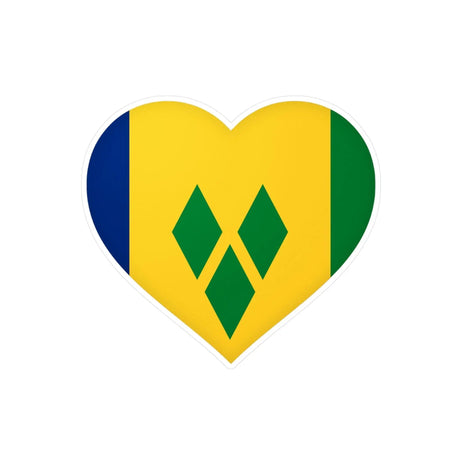 Autocollant cœur saint-vincent-et-les-grenadines résistant