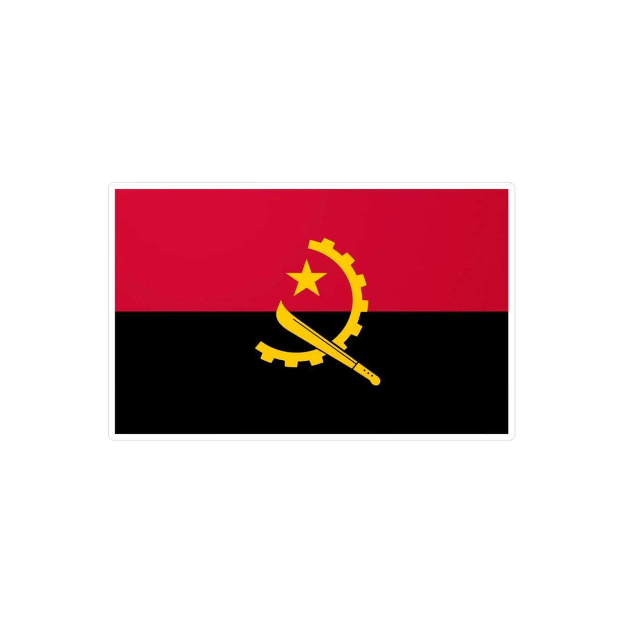 Autocollant drapeau angola rectangle en pvc résistant