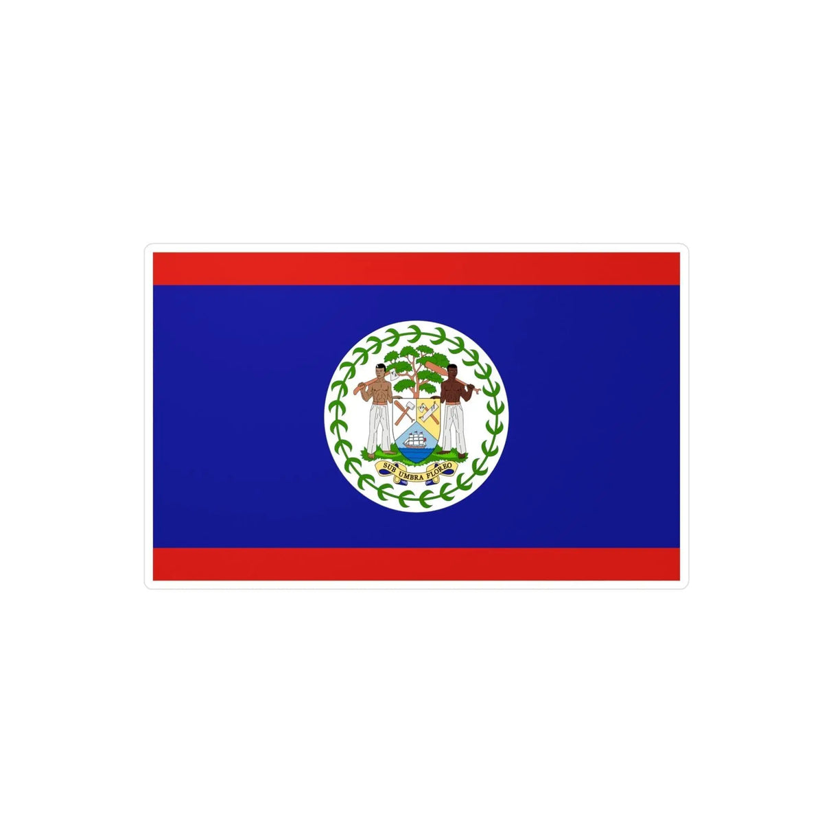 Autocollant drapeau belize rectangle pvc résistant