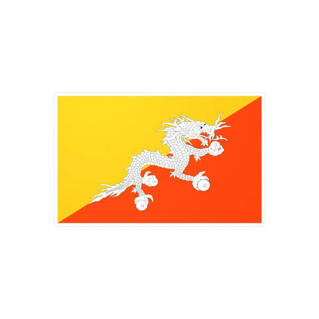 Autocollant drapeau bhoutan rectangle pvc résistant
