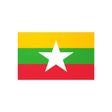 Autocollant drapeau birmanie rectangle pvc résistant