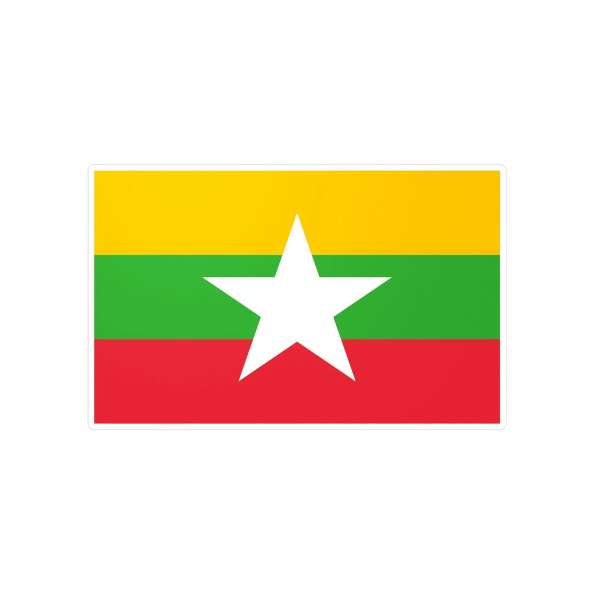 Autocollant drapeau birmanie rectangle pvc résistant