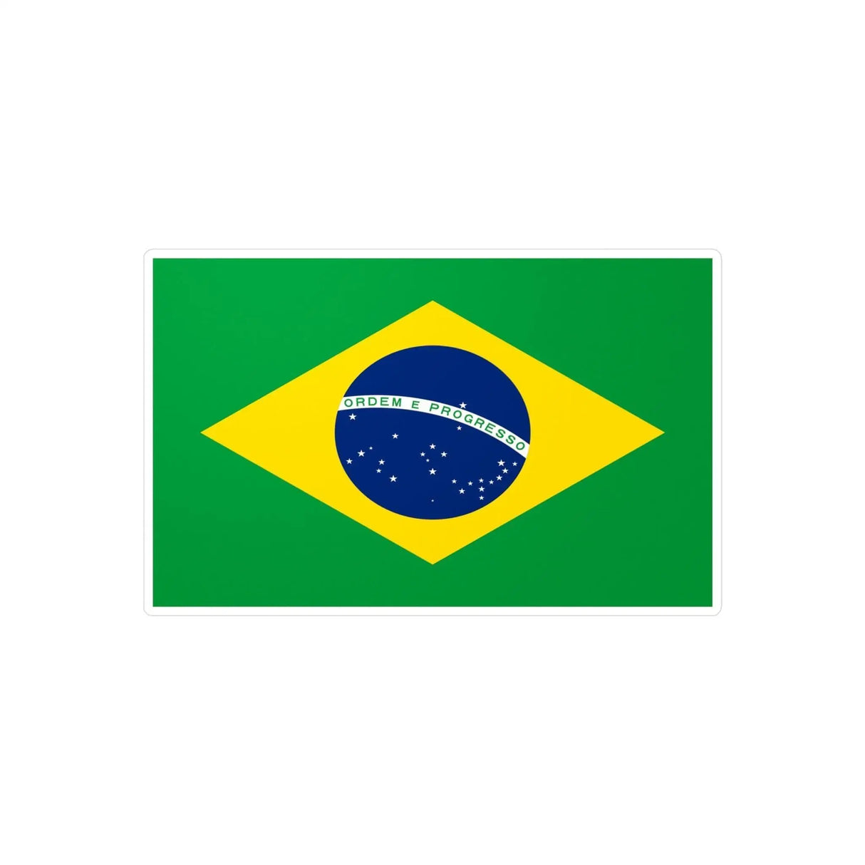 Autocollant drapeau brésil rectangle en pvc résistant