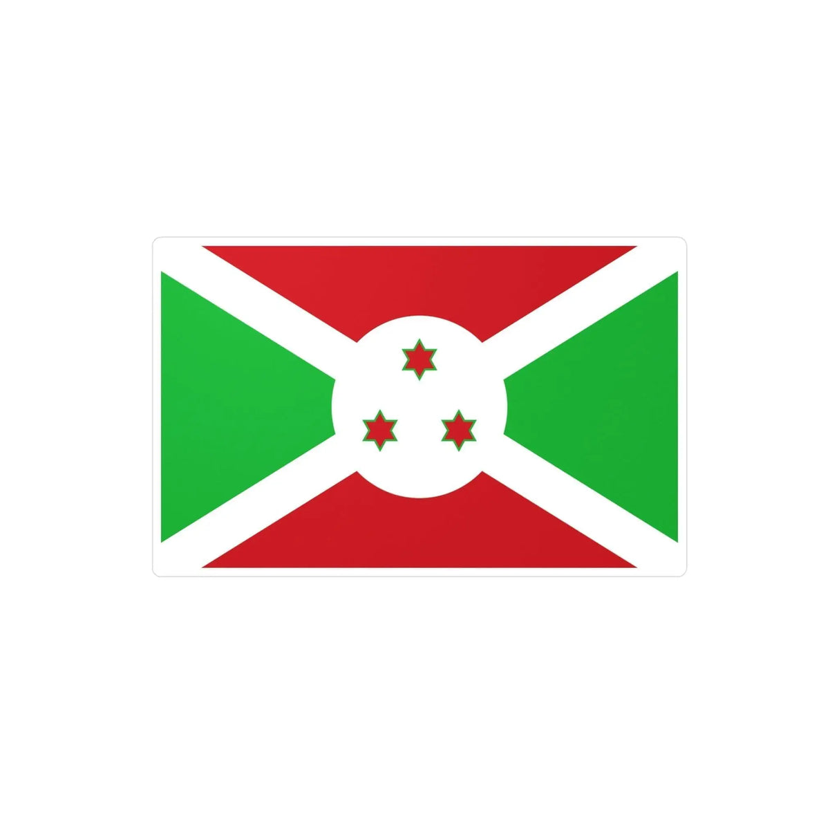 Autocollant drapeau burundi rectangle pvc résistant